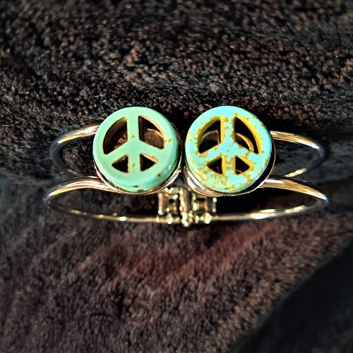 Bracelet - Hinged - Peace Sign